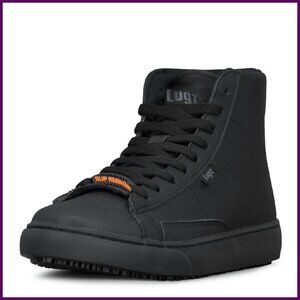 Slip-Resistant High Top Work Sneakers, Water Resistant Leather, Cushioned